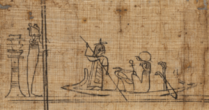 Dettaglio di un papiro contenete il capitolo 100 del Libro dei Morti Epoca Tarda Eta Greca 500 30 a.C. uno dei reperti in mostra. Foto ©️ Museo Egizio